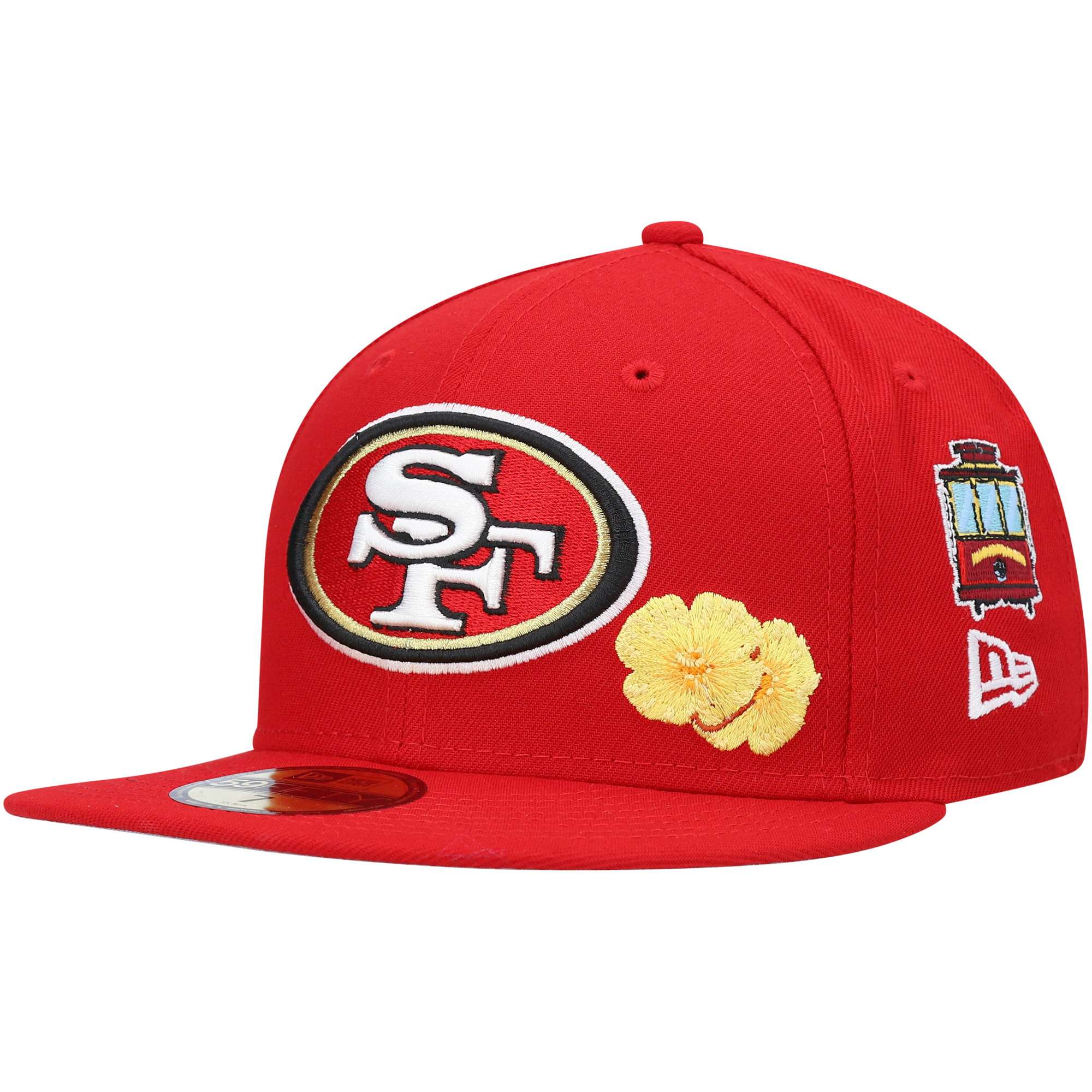 Men's San Francisco 49ers New Era White/Scarlet Flipside 2Tone