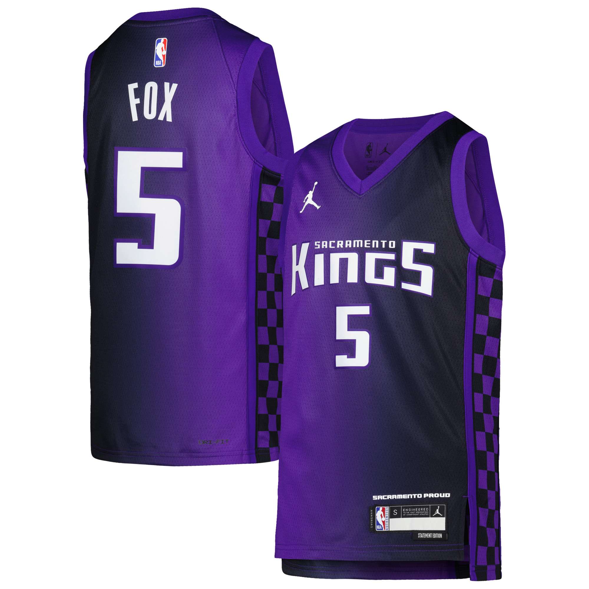 De'Aaron Fox Sacramento Kings Nike Youth Swingman Jersey - Icon Edition -  Purple