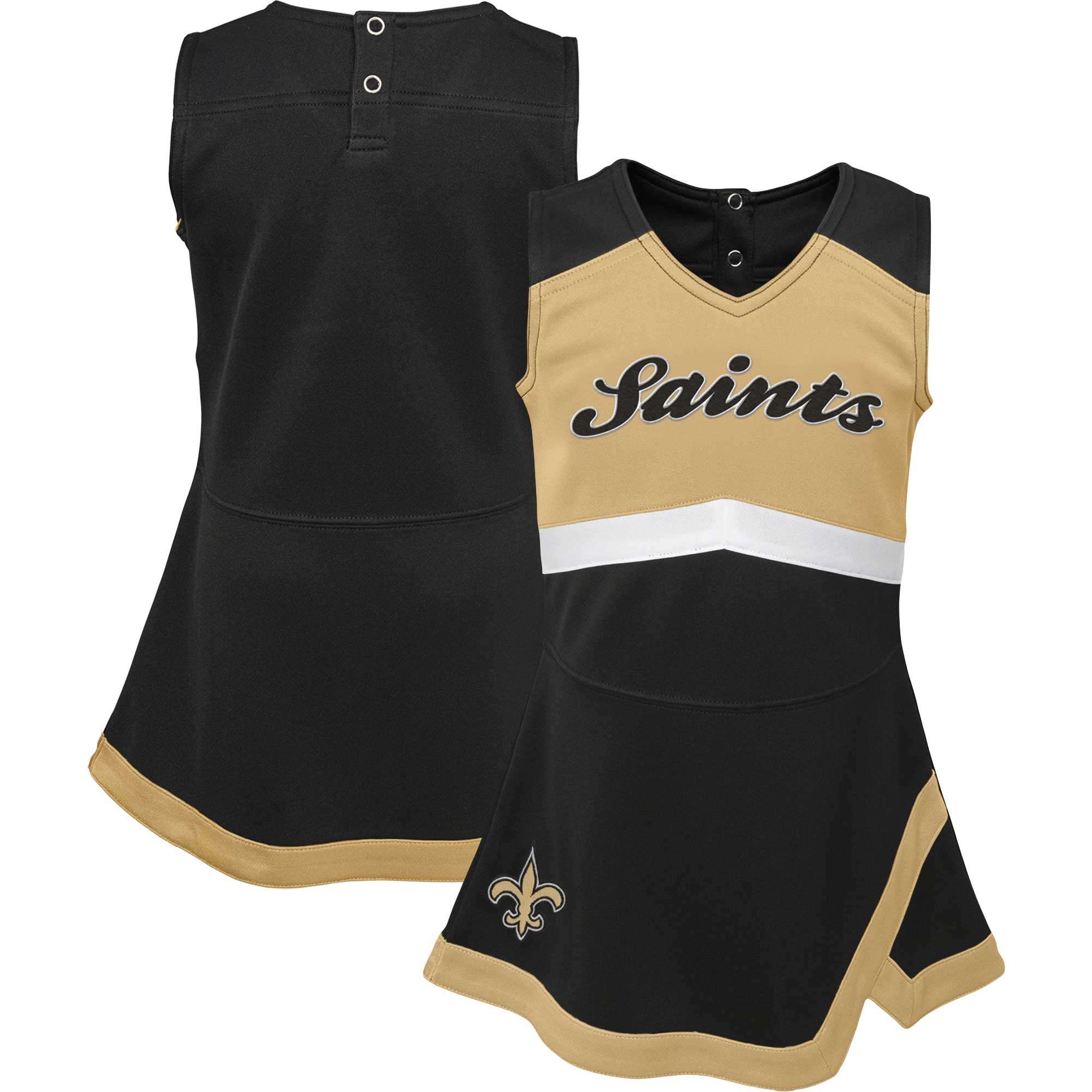 Women's WEAR by Erin Andrews Black New Orleans Saints Lace Up Long Sleeve  Dress