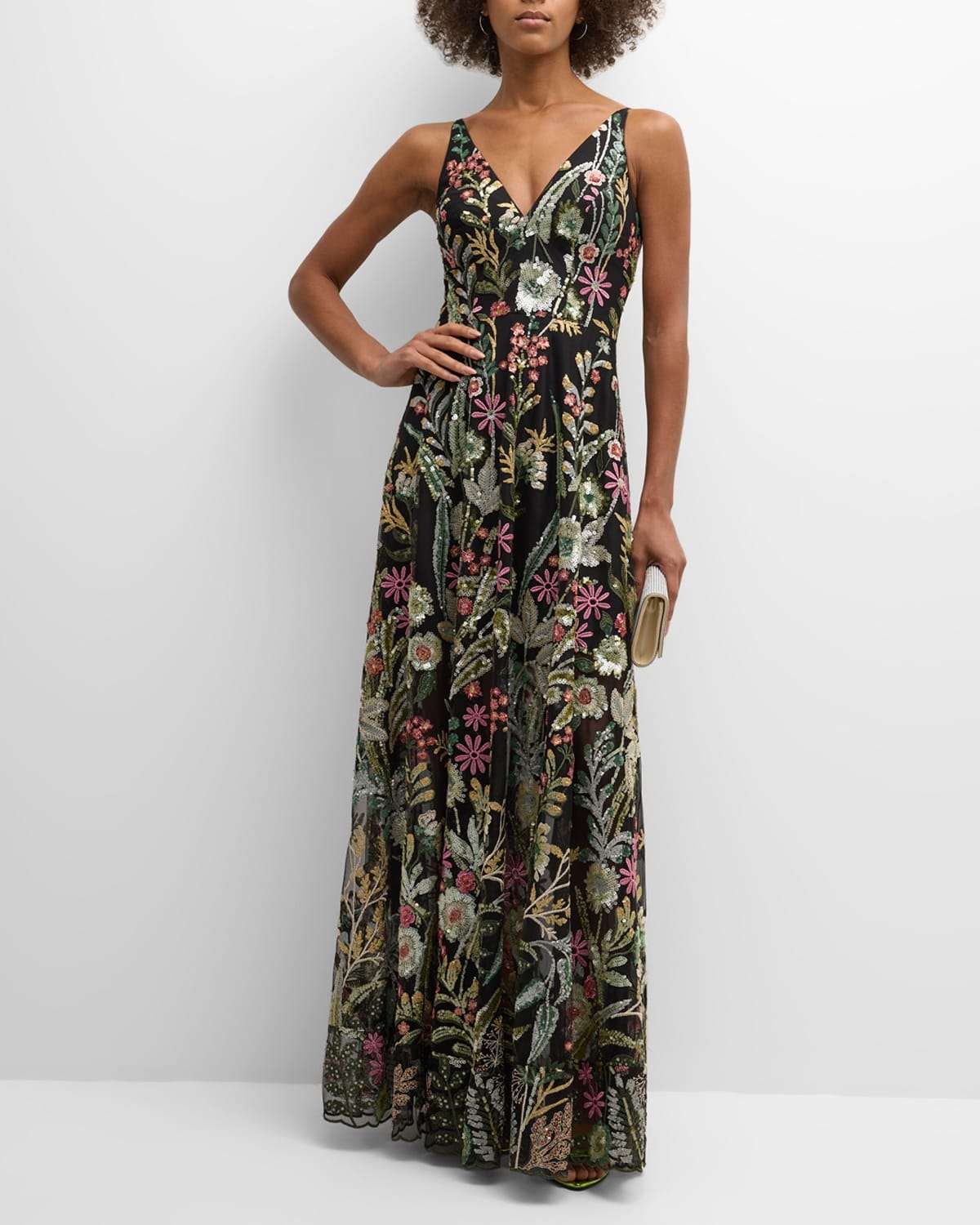 Tiegan Pleated Floral Jacquard Midi Dress | ShopRunner