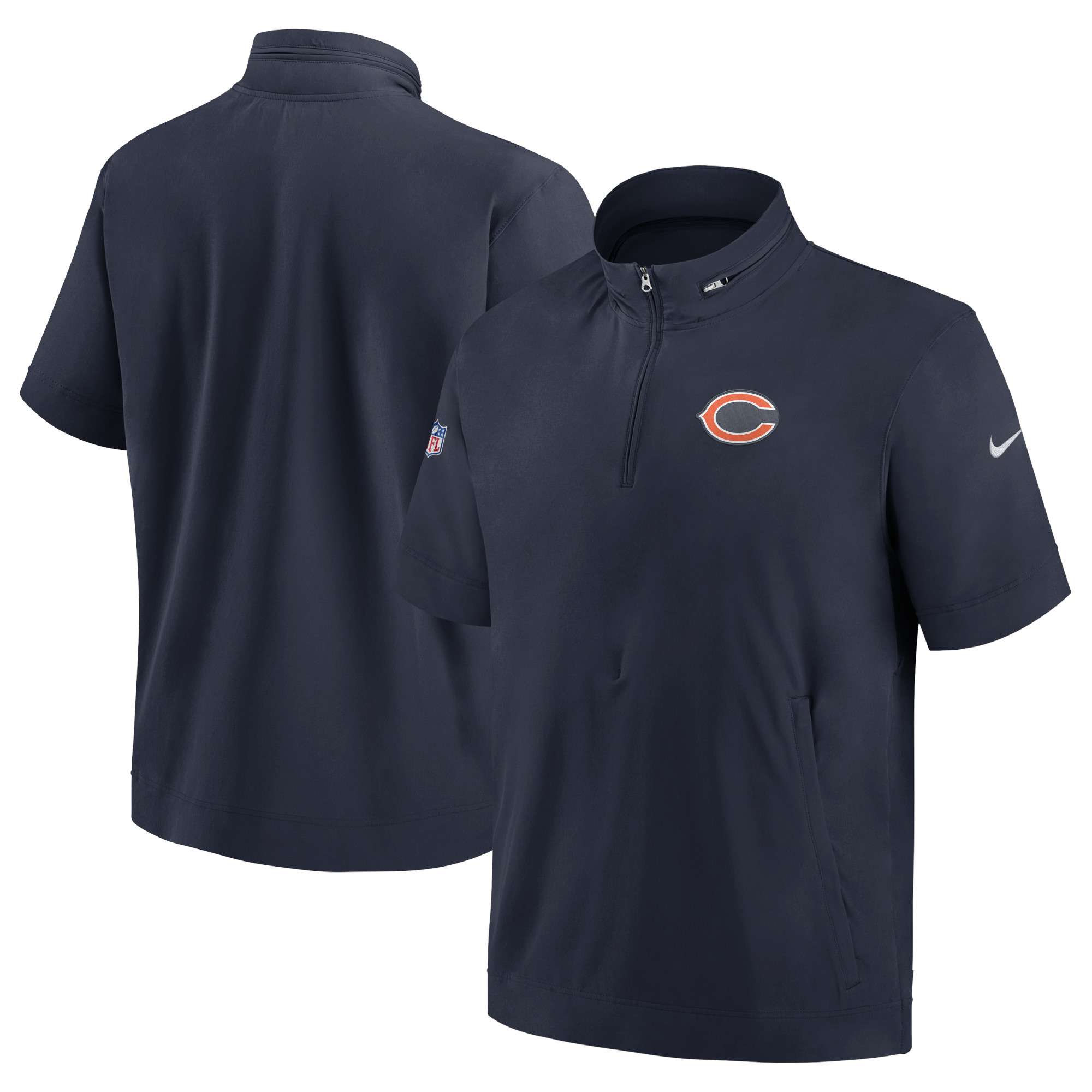 Nike Navy Chicago Bears Sideline Quarter-zip Hoodie in Blue for Men