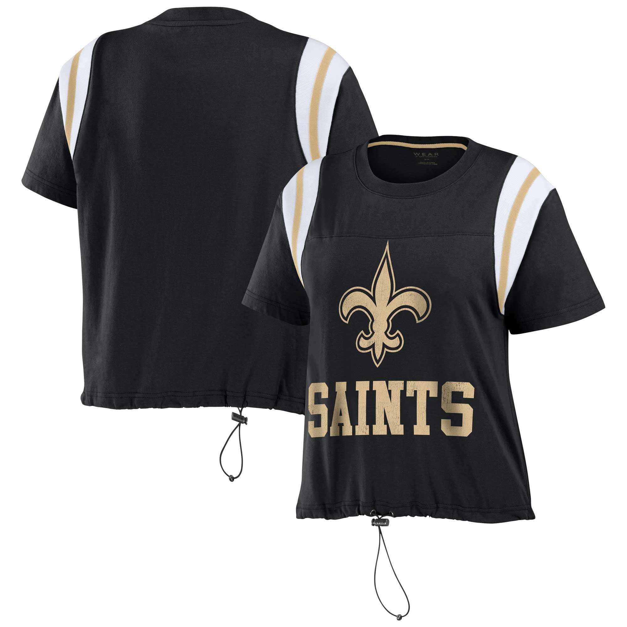 Women's Fanatics Branded Heather Gray/Black New Orleans Saints Blind Side Raglan Full-Zip Hoodie Size: Small