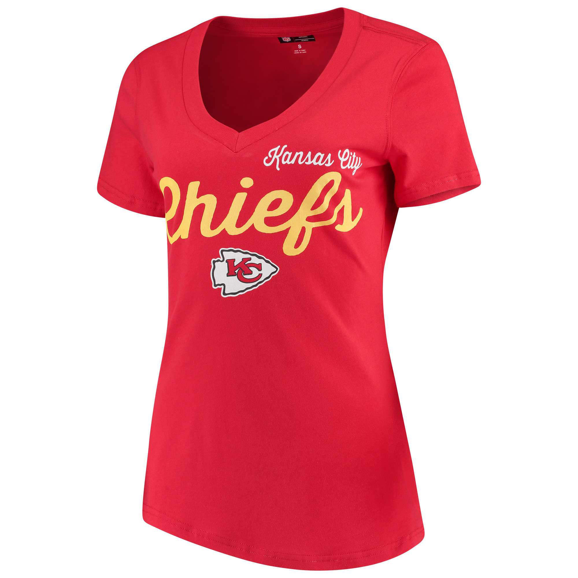 Women's Kansas City Chiefs Touch Red Waffle Raglan Lightweight