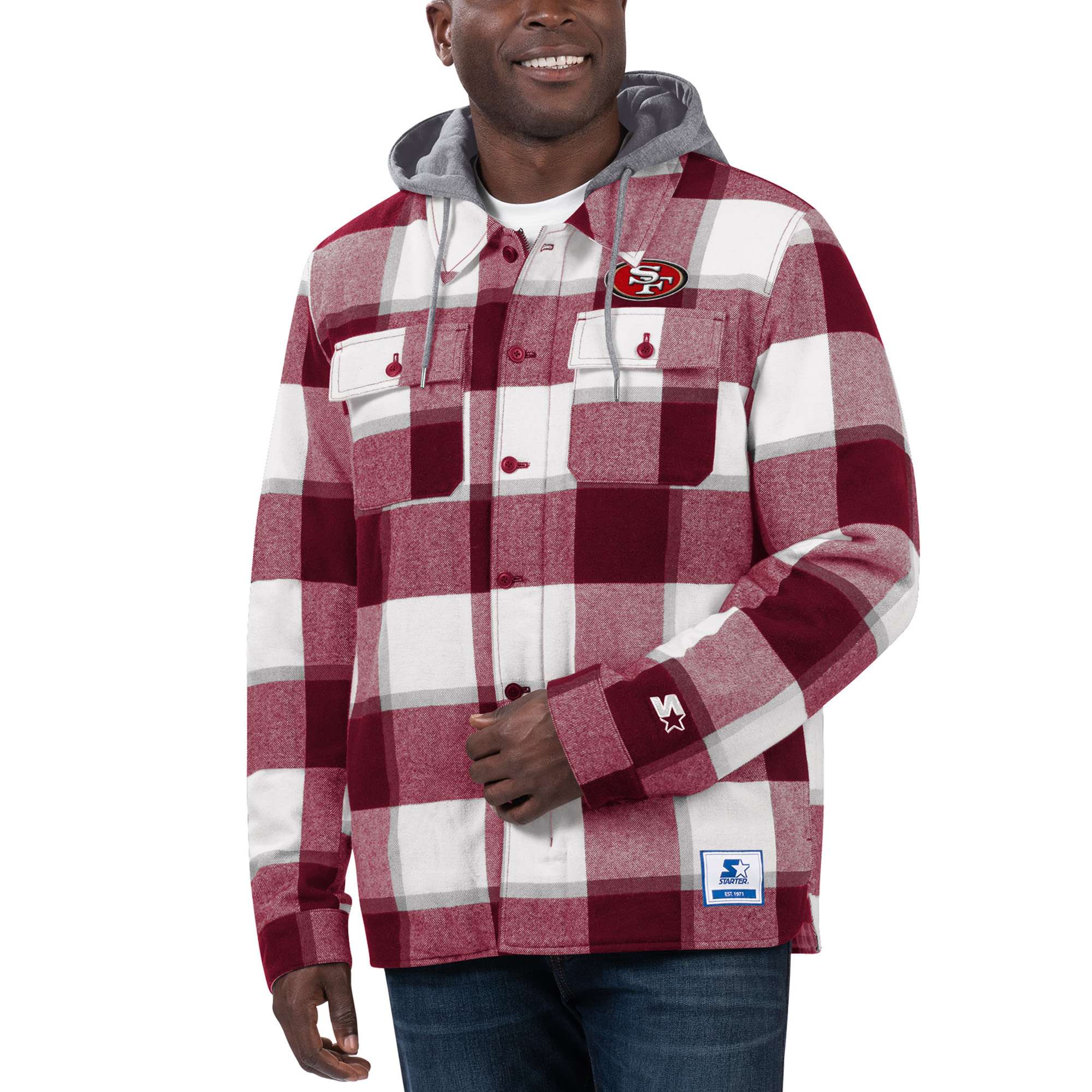 San Francisco 49ers '47 Warren Pullover Hoodie - Heather Gray