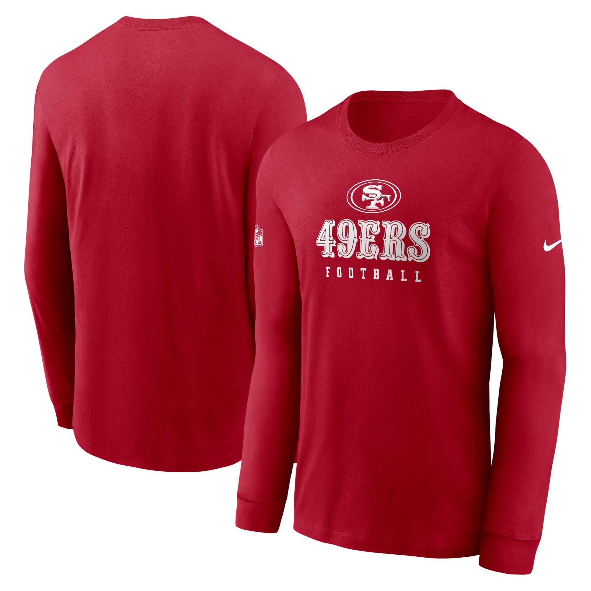 San Francisco 49ers Nike Sideline Tonal Logo Performance Player Long Sleeve  T-Shirt - Black