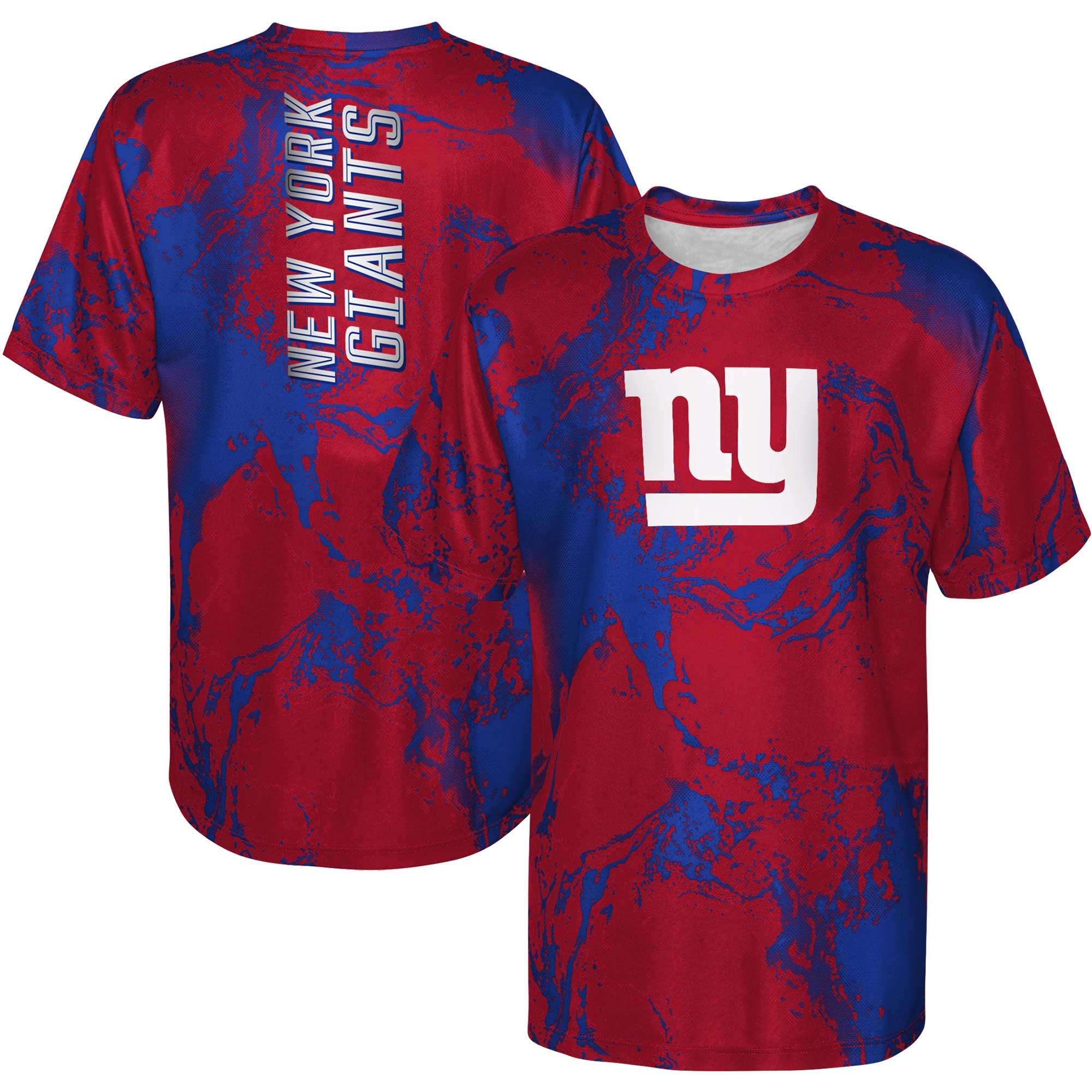 Youth Royal New York Giants Liquid Camo Logo T-Shirt