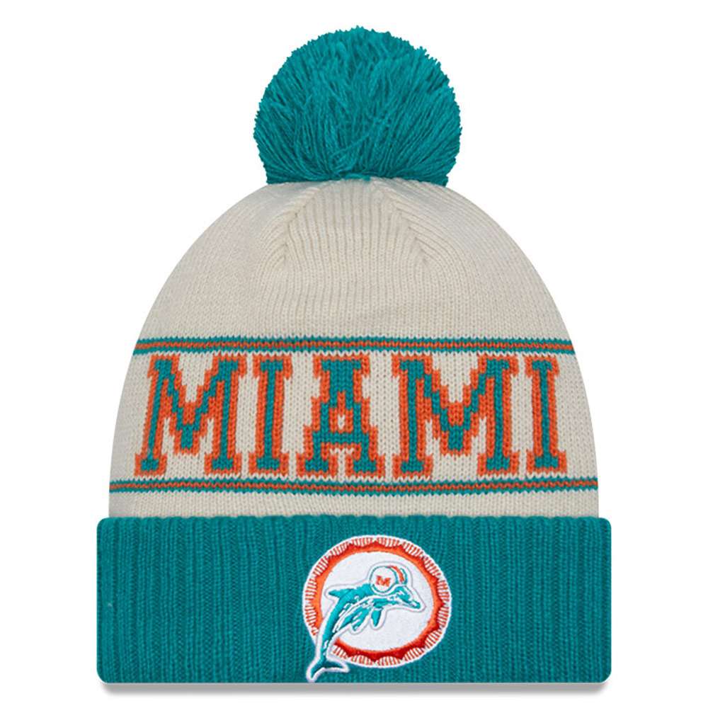 Men's New Era Orange/Aqua Miami Dolphins Throwback Colorblocked Pullover Hoodie Size: Small