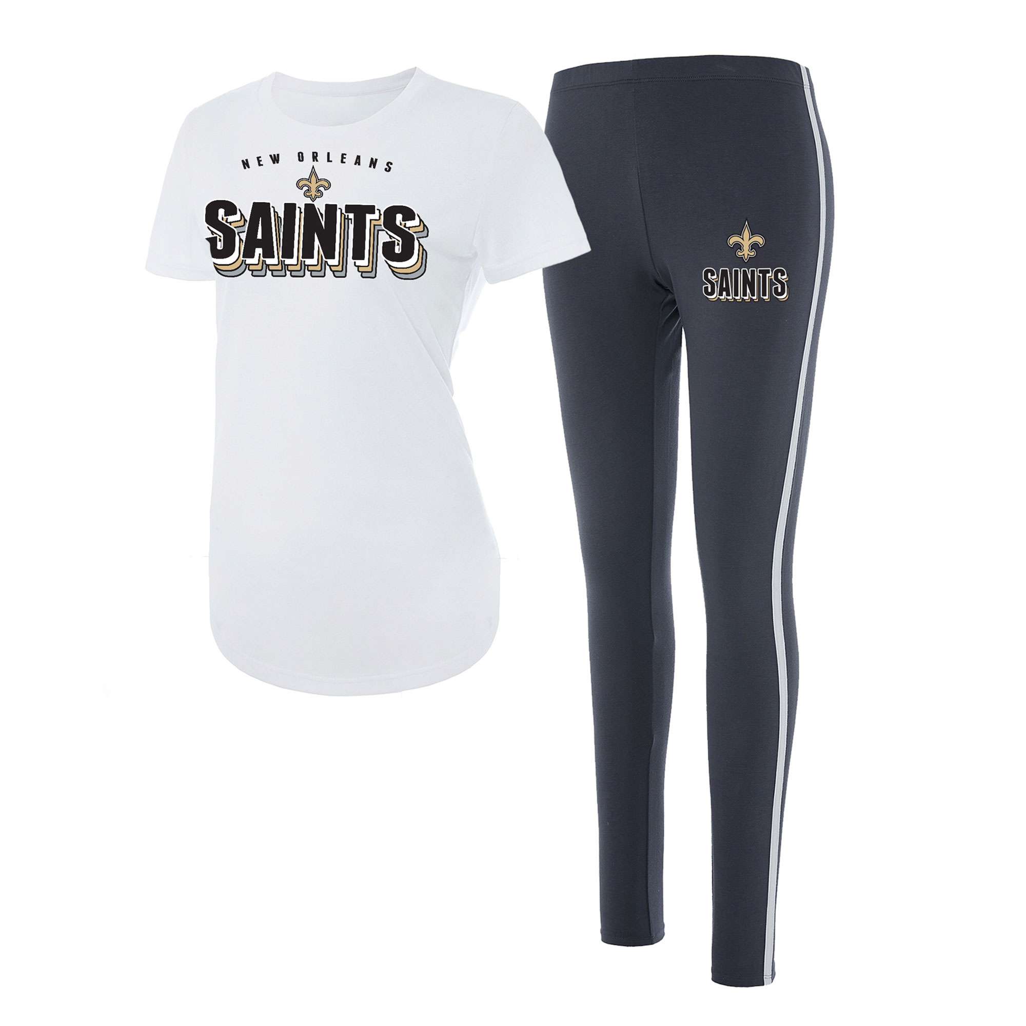 Women's G-III 4Her by Carl Banks White/Black New Orleans Saints First Team  Three-Quarter