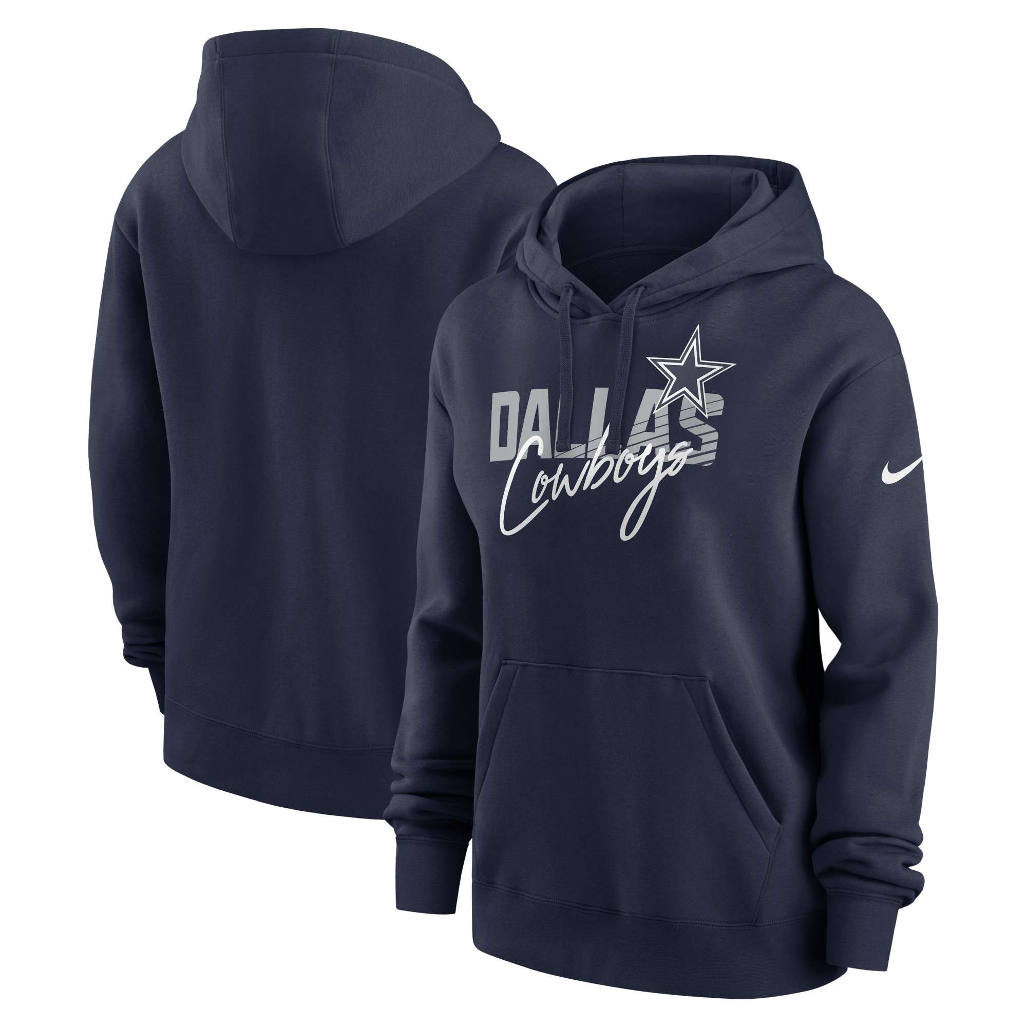 Women's New Era Navy/Gray Dallas Cowboys Lightweight Lace-Up Raglan T-Shirt