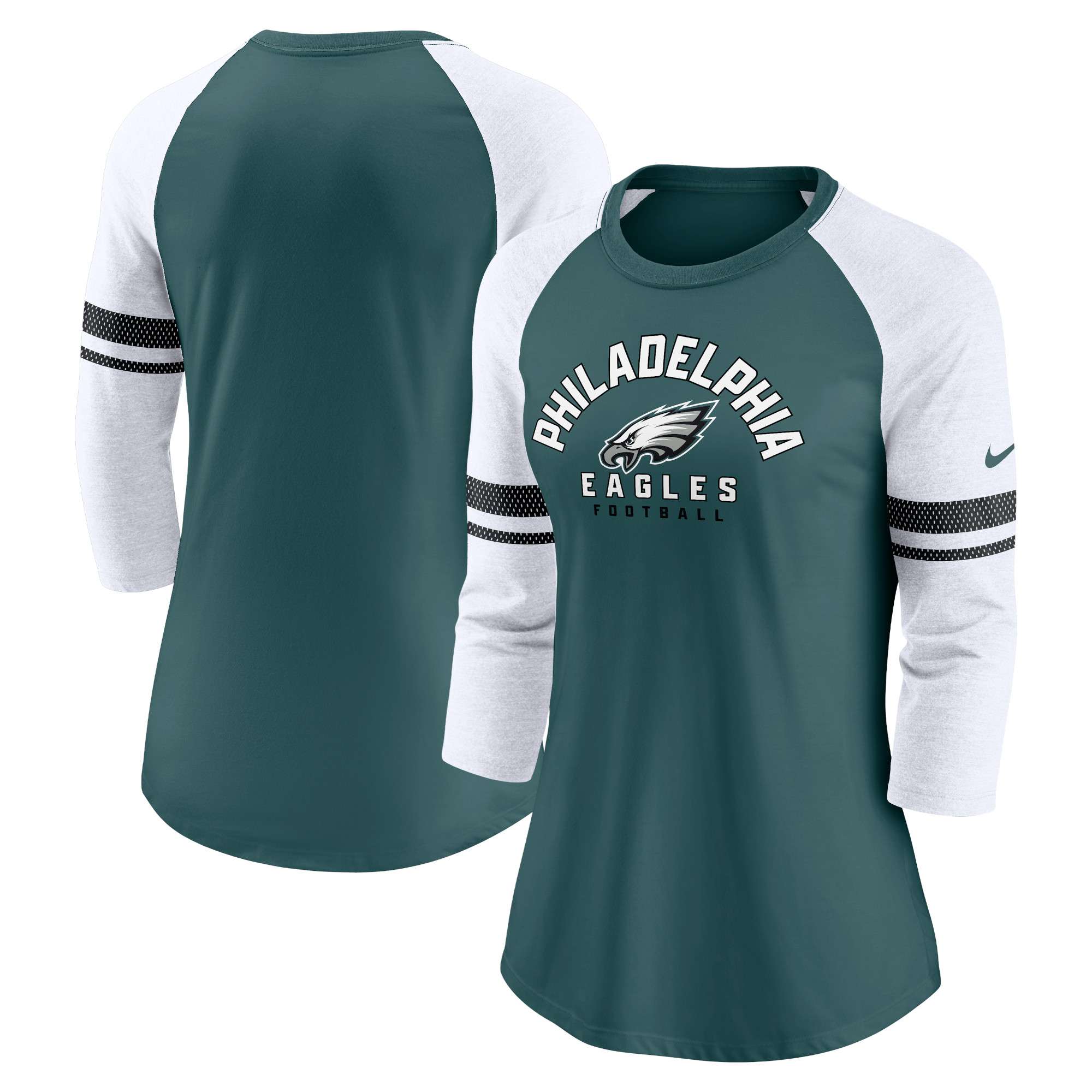 Women's Fanatics Branded Midnight Green Philadelphia Eagles Earned Stripes T-Shirt